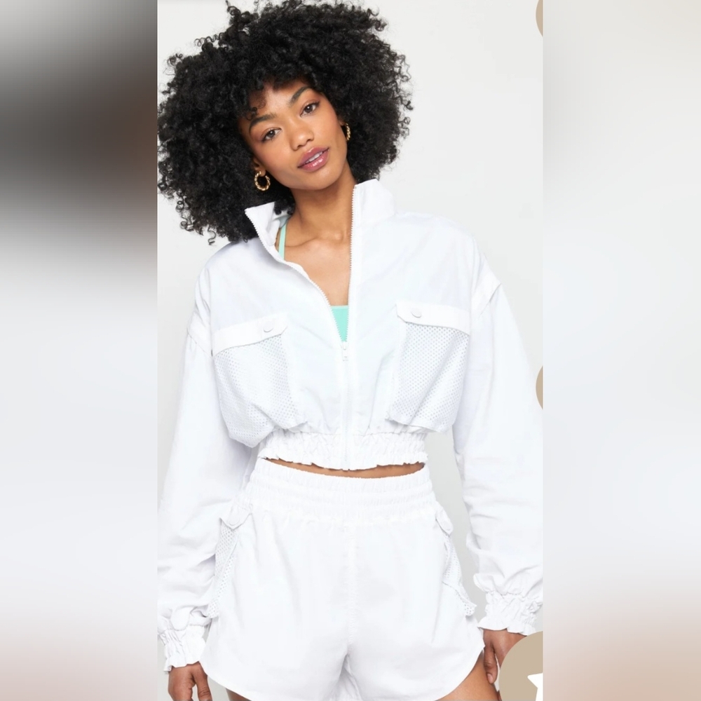 Spiritual Gangster Bridget 2 Way Vest Jacket In Crisp White- Utility